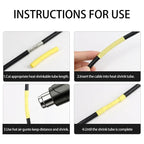 1~10m 2:1 Heat Shrink Heat Shrink Tube Yellow Diameter 0.6~80mm Wire Cable Repair Wrap Sleeving DIY Waterproof Polyolefin Tubing