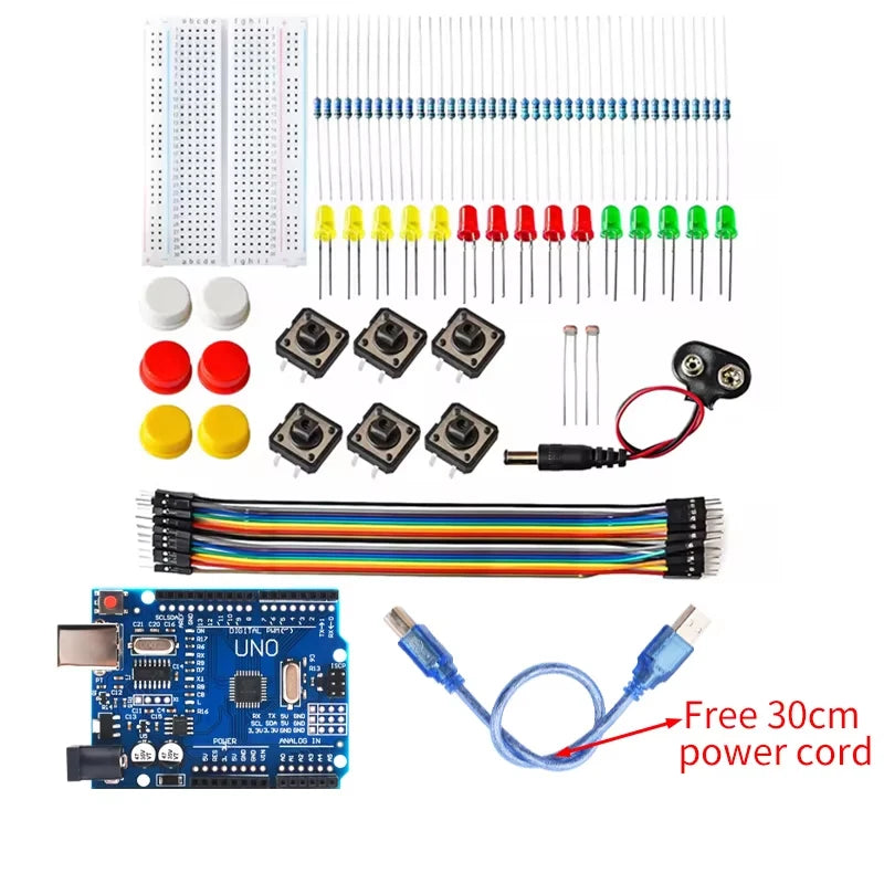 Smart Electronics Starter Kit For arduino uno r3 mini Breadboard LED jumper wire button