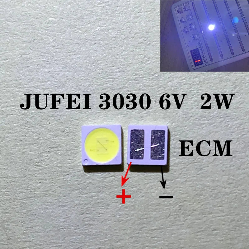 100pcs 3030 Backlight High Power LED DOUBLE CHIPS 1w 1.5W 2w 3V-3.6V 6v lextar JUFEI AOT Cool white PT30A66 TV