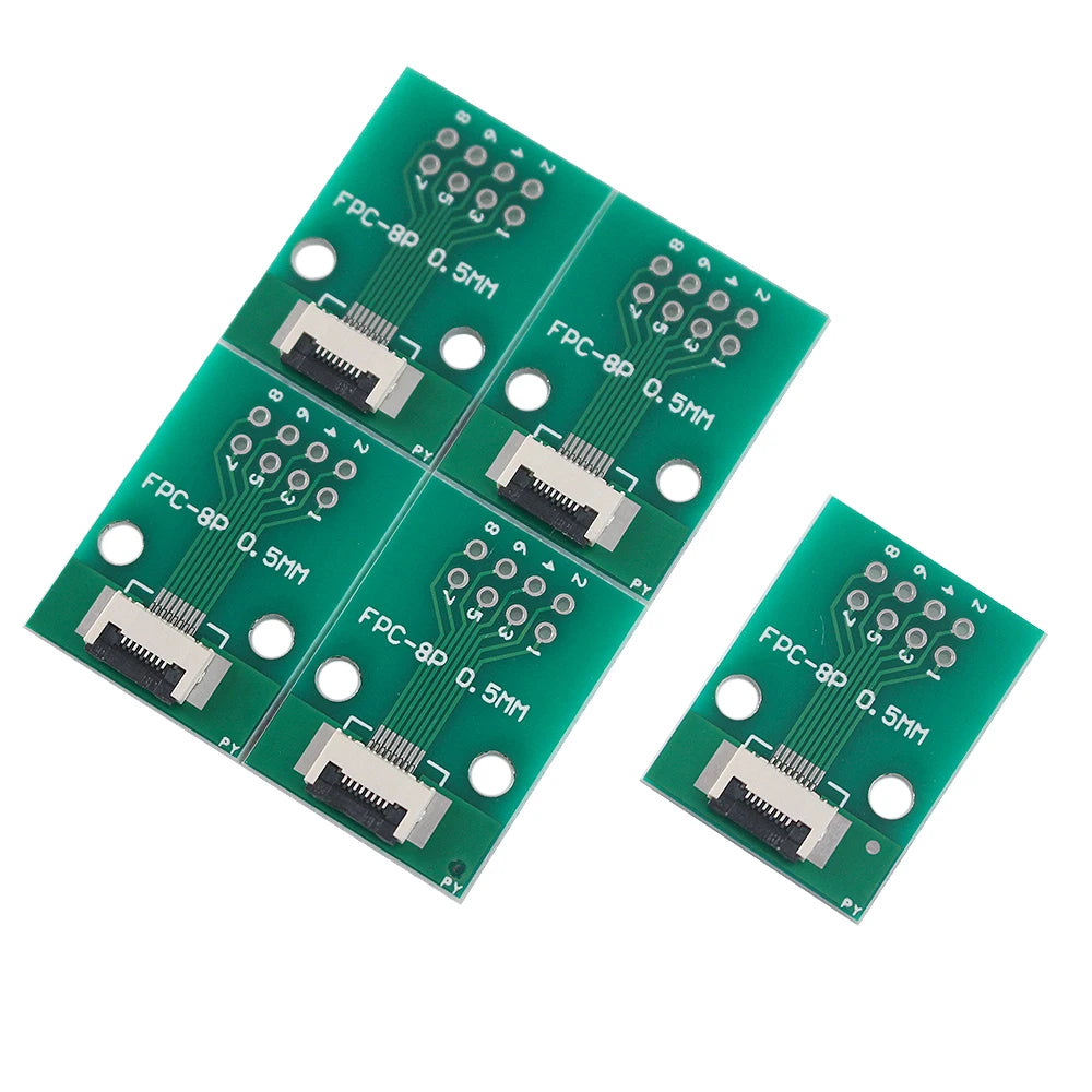 5PCS FPC FFC Flexible Flat Cable Welded Board Adapter PCB Board 0.5mm Pitch Connector SMT To 2.54mm Hole 6P/8P/10P/12P/20P