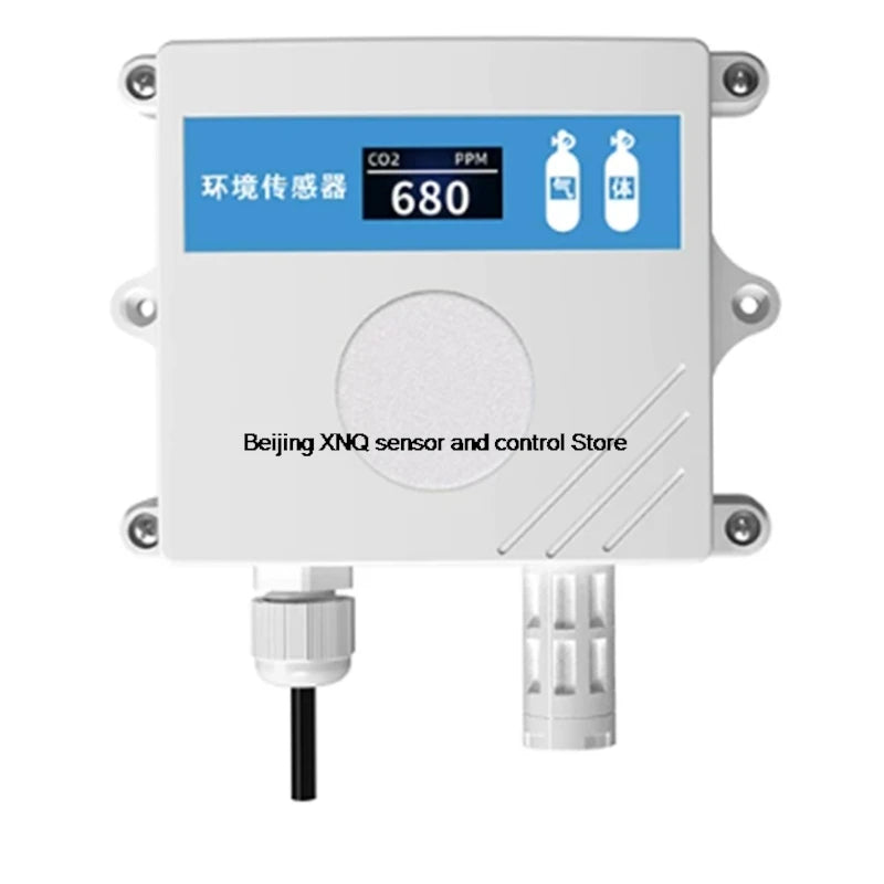 Wall-Mounted CO2 Sensor Carbon Dioxide Detector Air Quality Monitor RS485 Analog Output NDIR CO2 Transmitter OLED display LED
