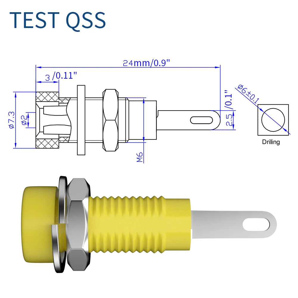QSS 10pcs 2mm Banana Socket with Spring Tabs Banana Plug Jack  Panel Socket Electrical Connector Terminal DIY Parts