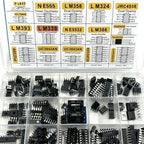 150Pcs Assorted IC Chip Kit Op-Amp Oscillator PC817 NE555 LM358 LM324 Transistor Array Electronic Components Set with Sockets