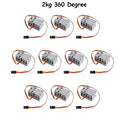 1/4/10pcs 360 Degree 2KG Grey Geek Servo Motor Remote Control for Geekservo 2kg 360 4.8V- 6V for Micro:bit Raspberry Pi DIY Toy