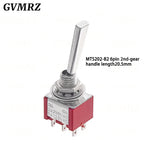 2PCS Flat Handle 6mm Panel Mount Mini Toggle Switch 3/6Pin 2/3 Positions ON OFF ON Locking Momentary RC Model Remote Controlller