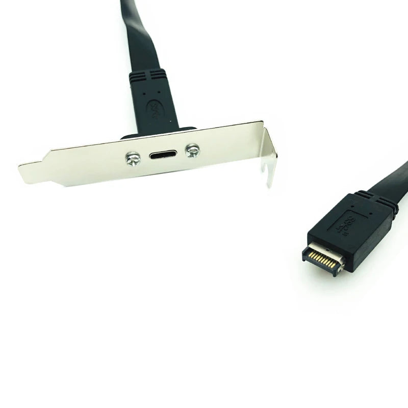 50cm USB 3.1 Front Panel Header Type-E To USB-C Type C Female Connector Extension Wire Cable +Panel Mount Screw Type E Connector