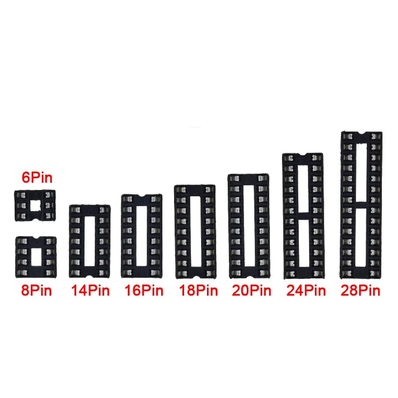 10PCS IC Seat DIP IC Socket Adaptor Solder DIY Sockets 6pin 8pin 14pin 16pin 18pin 20pin 24pin 28pin