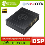 Sennuopu DS-M8 Car Audio 4 Ch Power Amplifier 8 Channel Dsp Processor Bluetooth Amp Equalizer Amplificador Automotivio Sound