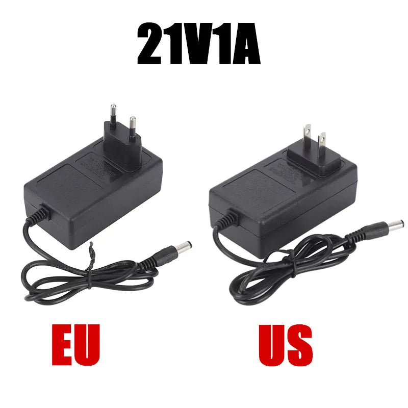 12.6V 16.8V 24V 25V 18650 Lithium Battery Charger For 21V1A 2A Screwdriver WrenchLi-ion Battery Pack DC 5.5mm* 2.1mm 2.5mm Input