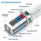 10Pcs UK 2.5 Terminal Block UK2.5B Screw Connection Connect Strip 2.5B 2.5mm² Cable Electrical Din Rail Wire Connector ZiiZ