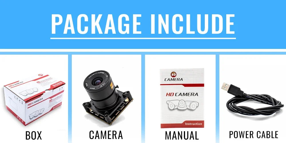 2.3MP HD Global Shutter USB Camera Module 1080P 90FPS 1/2.6" CMOS USB2.0 Plug And Play With 5-100mm Varifocal CS Mount Lens