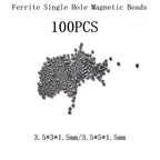 100pcs Hollow Ferrite Beads Filter Rings for Suppressing Spike Interference on Signal and Power Lines in Electronic Applications