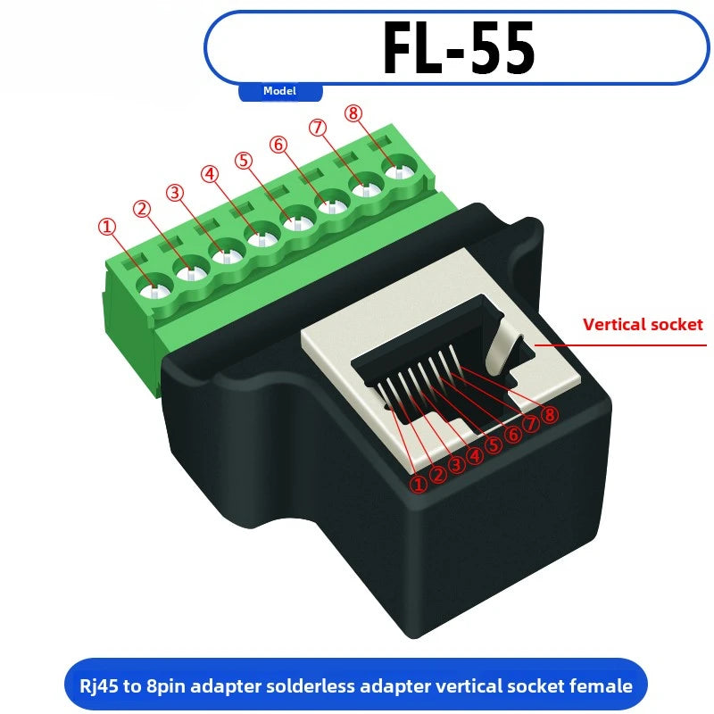 RJ45 Adapter Terminal RJ45 Adapter Terminal Cat5e Cat6 Adapter Board Network Port DIN35 Guide Rail Installation