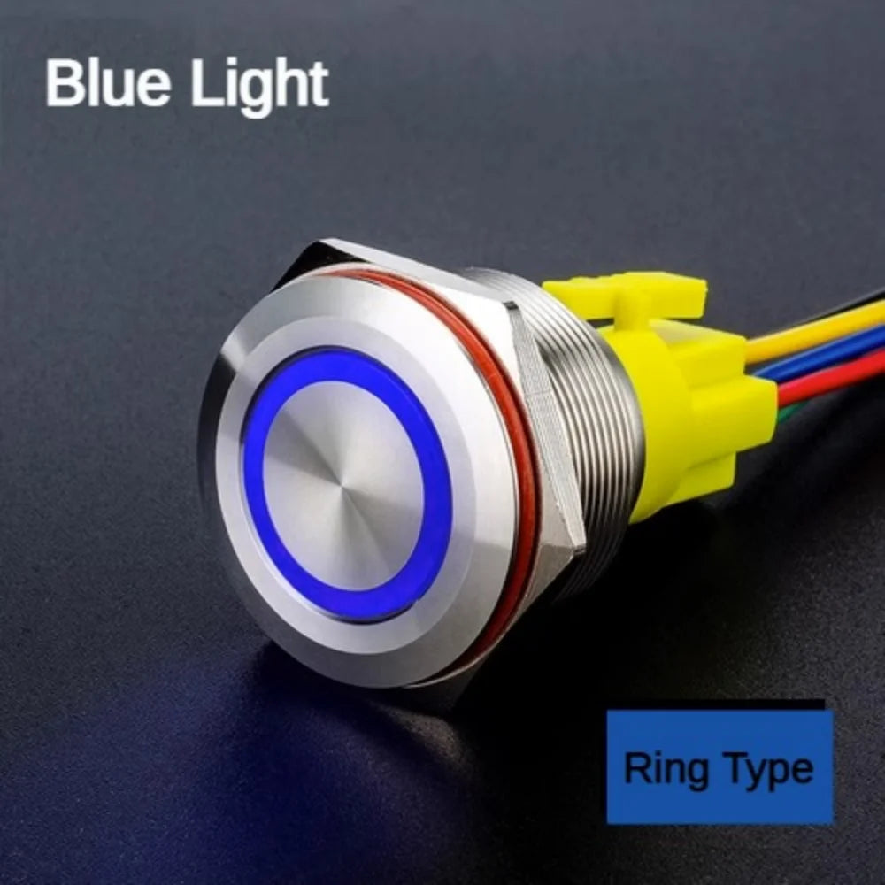 25MM30MM Metal Push Button Switches Power Symbol Waterproof LED Indicator Momentary Latching Start Stop Power On Off Switch