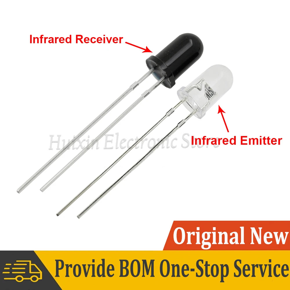 10 Pair 3mm 5mm 940nm LED Infrared Emitter and IR Receiver Diode Diodes F3 F5 Photodiode LED Flame Sensor DIY PCB