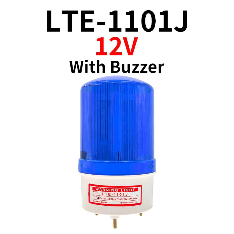12V/24V LED Strobe Signal Warning Buzzer Light Warning Lamp Sound Indicator Light Flashing Security Alarm 220V LTE-1101J