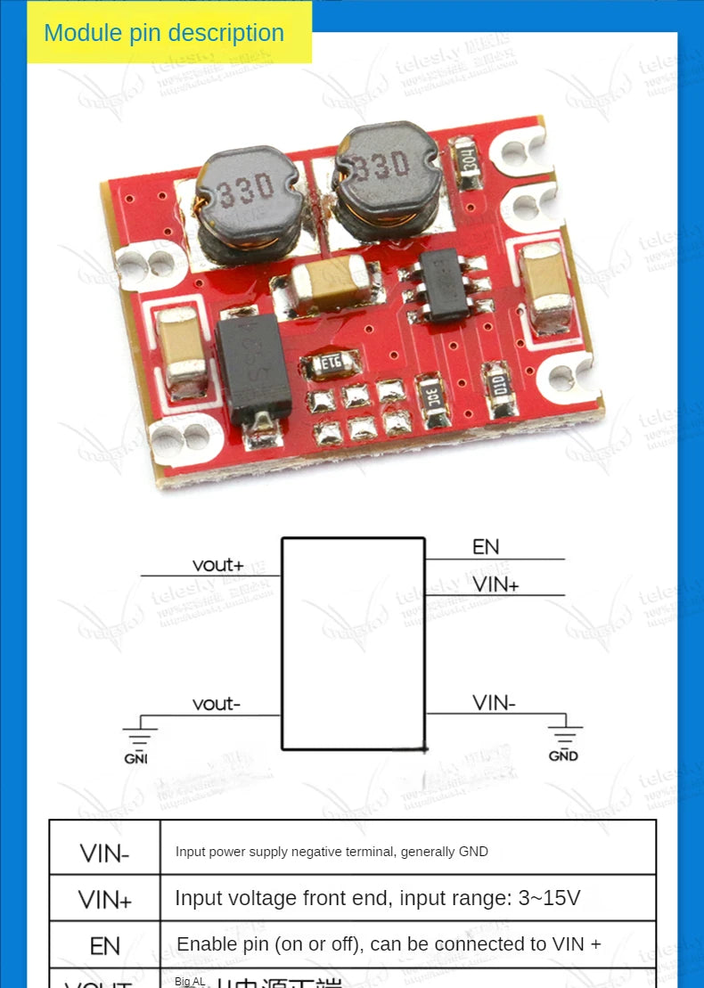 1PCS DC-DC 3A 5A Adjustable Step-down Power Module Board Voltage Stabilizing Aircraft Model MP1584EN 24V 12V 9V To 5V
