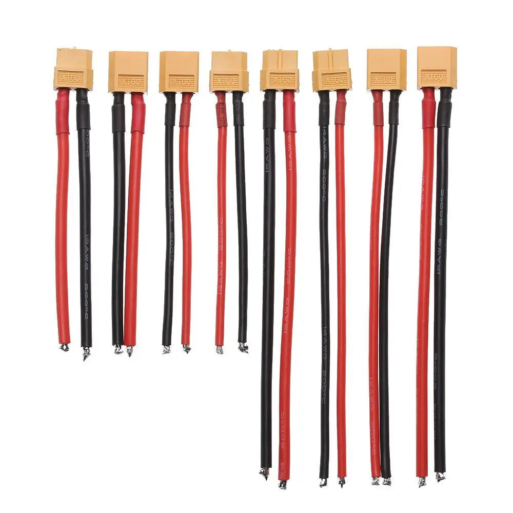 XT60 Connector Plug With Silicone Wire 12/14 AWG Female/Male Cable Dual Extension 10CM/15CM Battery Connectors Model Accessories