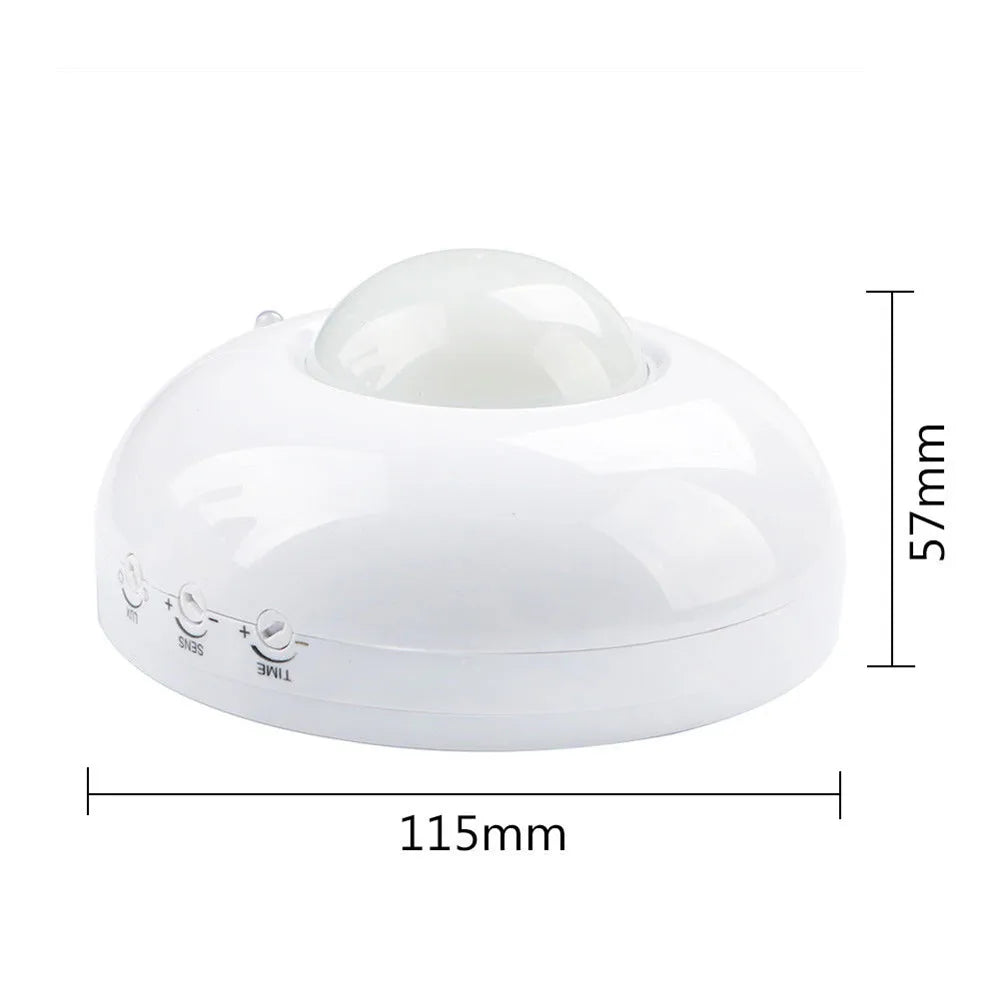 PIR Infrared Sensing AC110-240V 10A 360 Degree Motion Sensor 5s-10min Delay Adjustable Photosensitive Adjustable