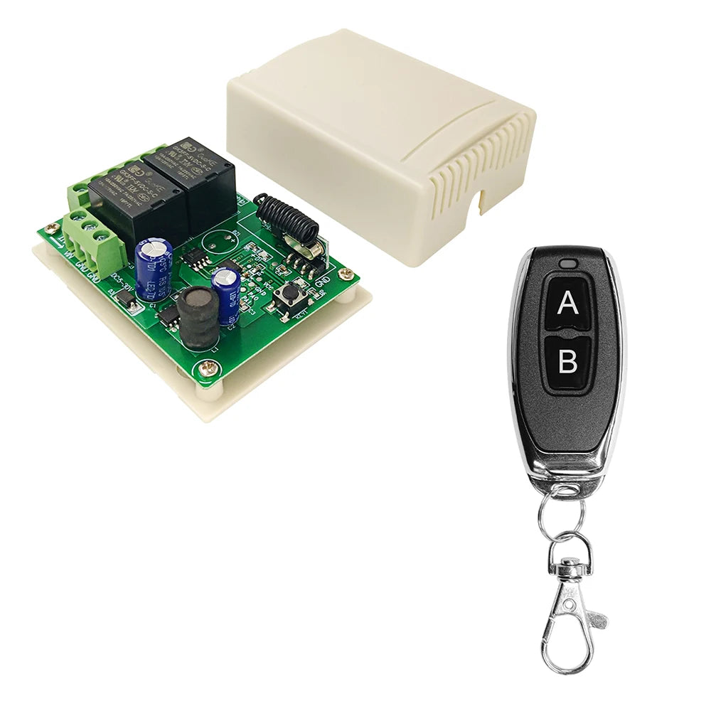 433.92Mhz DC 6V 12V 24V 48V 60V Universal Wireless Remote Control Switch 2 CH RF Relay Receiver Module DC5-30V For Smart Home