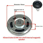 1Pcs Diameter 30mm 32mm 36mm 40mm 45mm 50mm 57mm Loudspeaker 0.5W 8 Ohm Ultra-thin Horn Speaker
