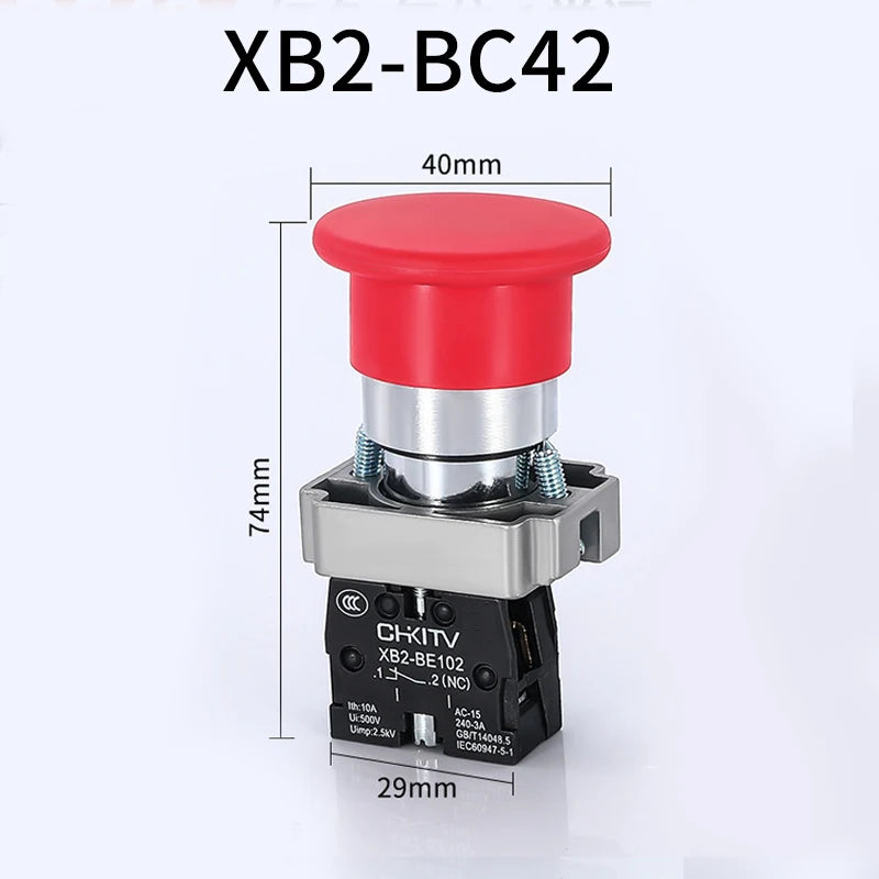 XB2-BC Mushroom Head Push Button Switch Self Resetting Red/green