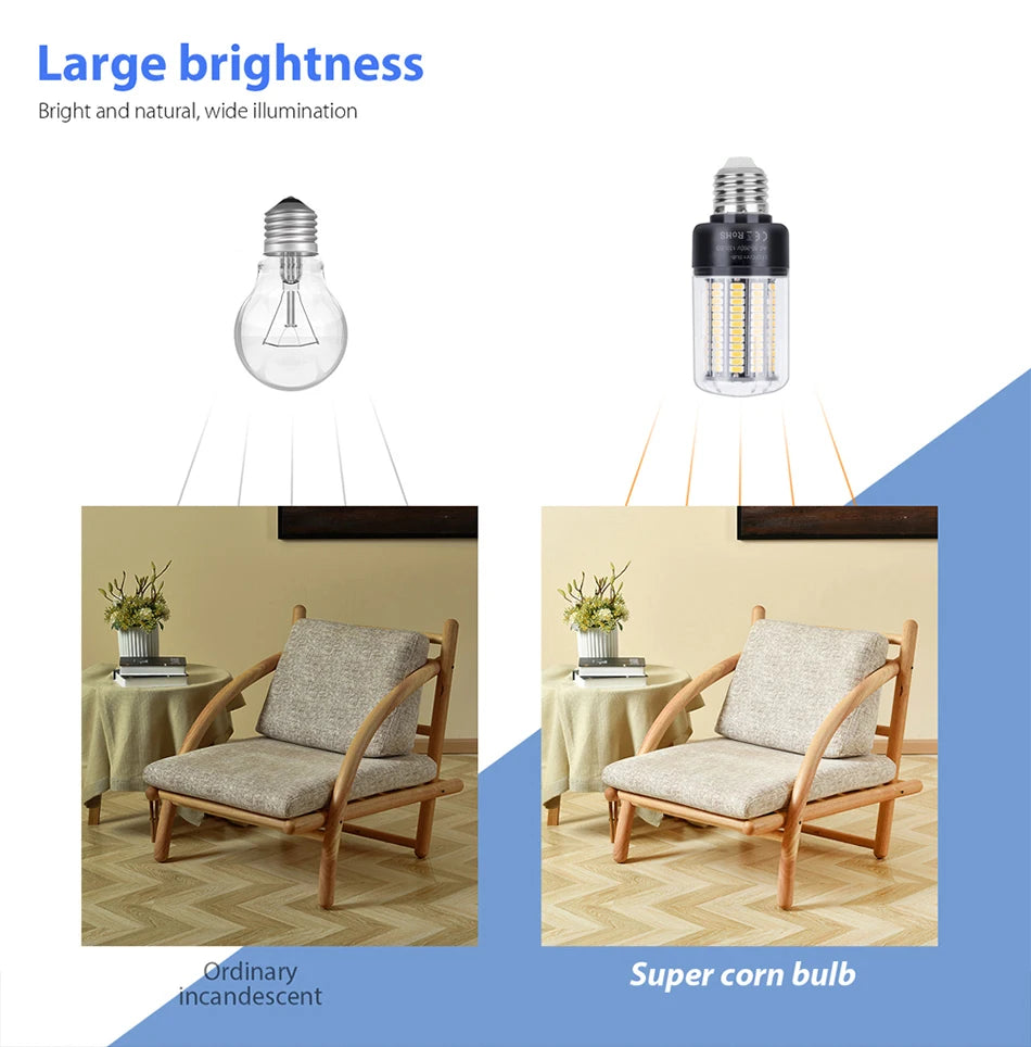 30W LED E27/E26 Corn Light Bulb E14 Chandelier Lamp B22 Ceiling Bulbs AC 85-265V No Flicker For Home Living Room Cold/Warm White