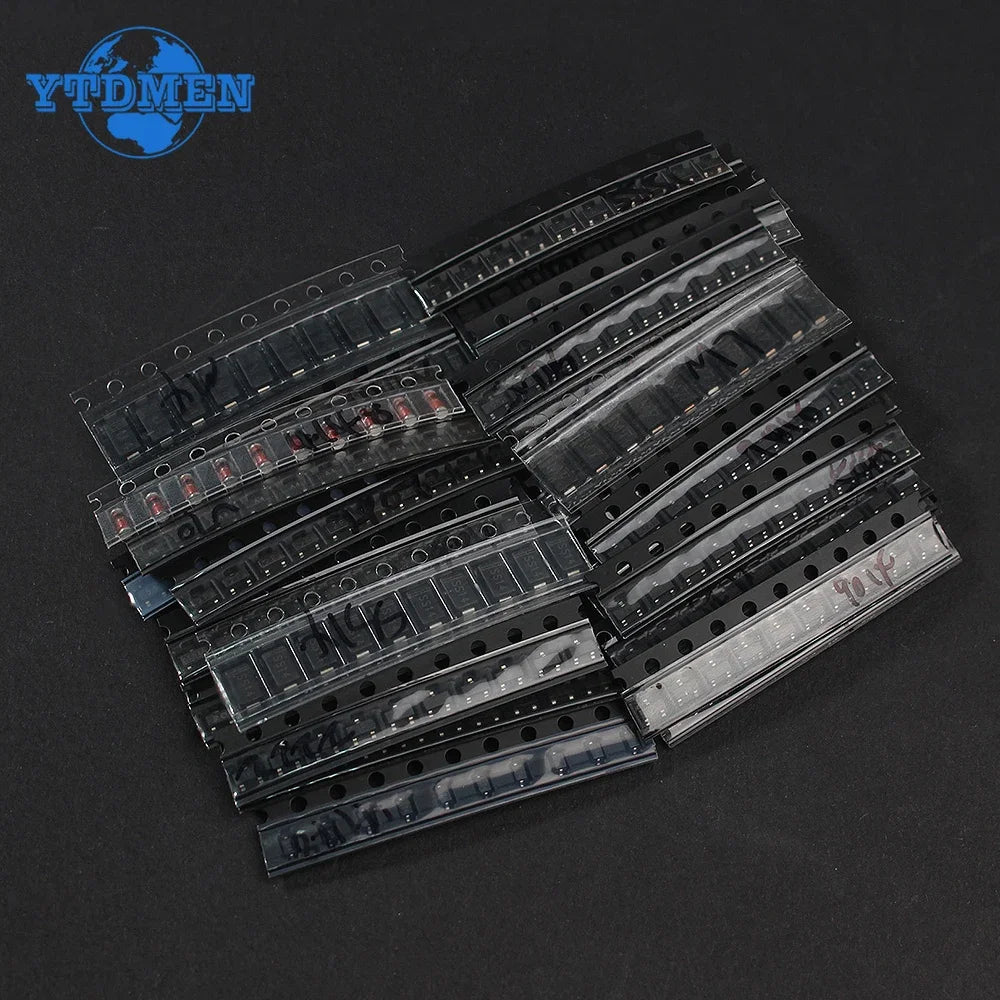 350PCS Diode Transistor Assorted Kit 1N4148 M1 M7 S9012 S9013 S9014 S9015 S9018 S8550 S8050 2N2222 2N3904 SOT-23 PNP/NPN