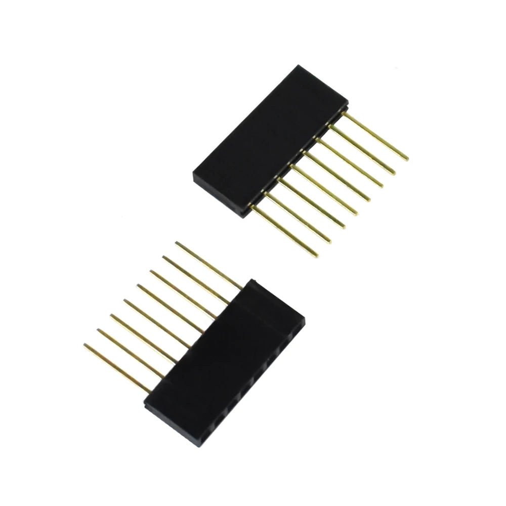 10PCS 2.54mm Single Row Pin 10MM PC104 Long Female Pin Header Socket Strip Stackable PCB Connector 1*6p 8p 10p For Arduino