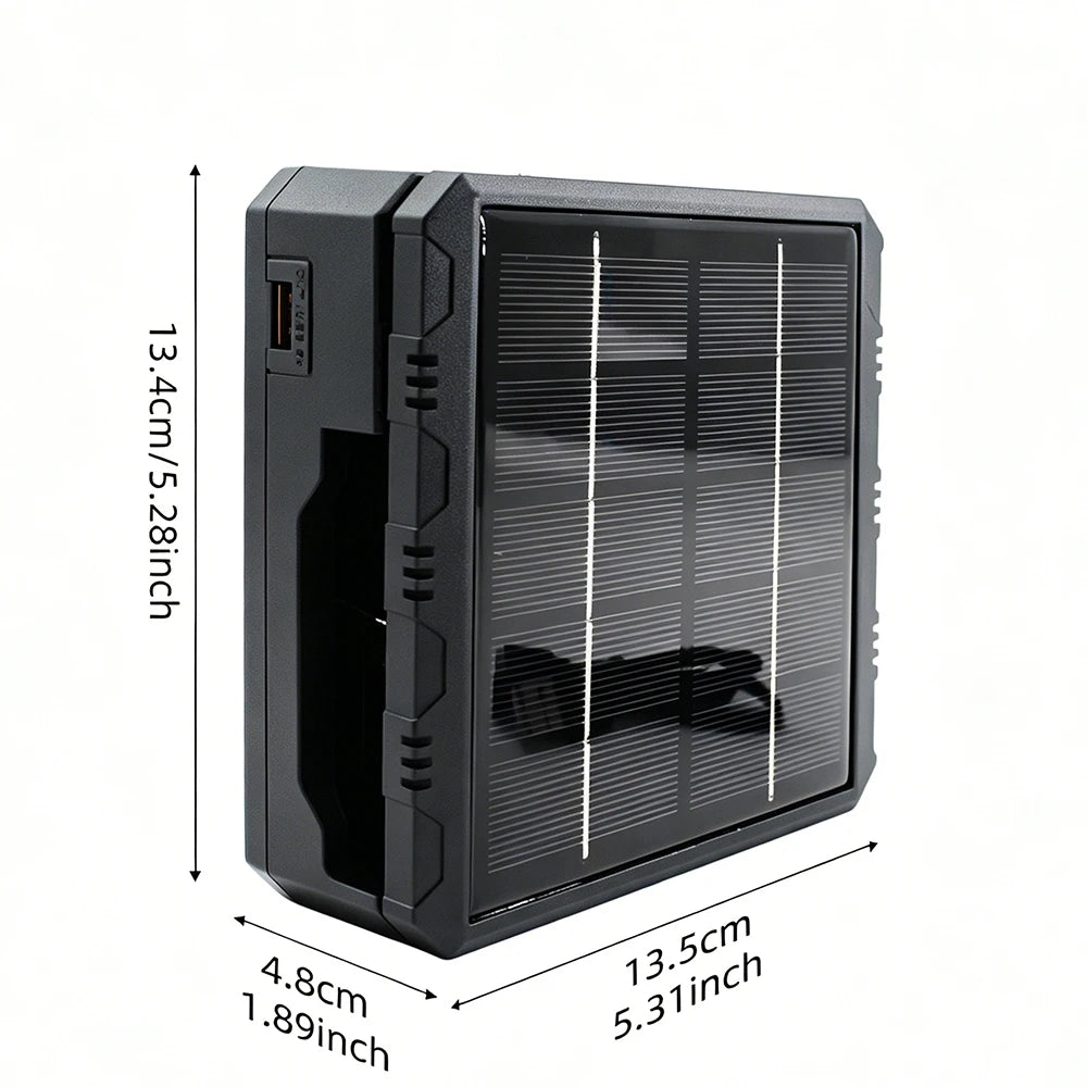 PHOMAX 4 Slot Battery Solar Charger.18650 Charger Multi-Function Portable Outdoor Charger Box With LED Light Type-C USB Output