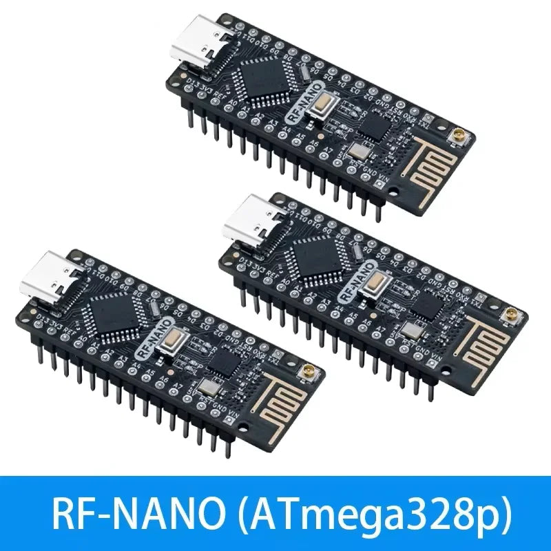 1-5PCS RF-Nano for Arduino Nano V3.0 Type C Nano Board ATmega328PB CH340 Integrate NRF24L01+ 2.4G Wireless for RF24 Library