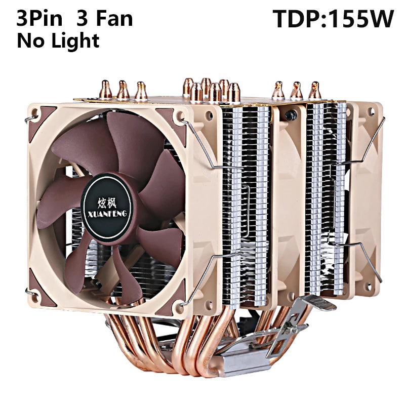 XUANFENG Air-cooled CPU Cooler 90mm Fan Twin Towers 4/6 Heat Pipe 4pin/PWM Compatible LGA2011 115x 1200 1700 X79 X99 AMD AM3 AM4