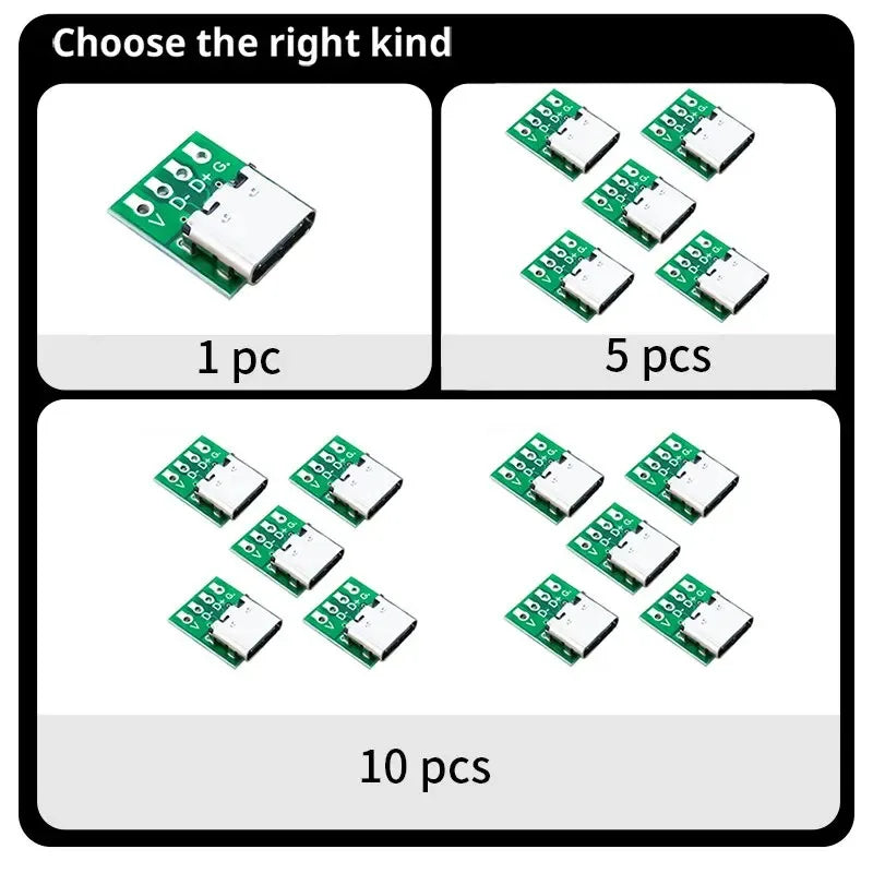100/50/2Pcs TYPE C USB 3.1 Type C Connector 16 Pin Test PCB Board Plate Adapter Socket For Data Line Wire Cable Transfer