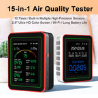 Home Air Quality Monitor Tuya WiFi 15 in 1 TFT Display Portable AQI PM0.3 PM1.0 PM2.5 PM10 CO CO2 TVOC HCHC Tester APP Co 이산화탄소