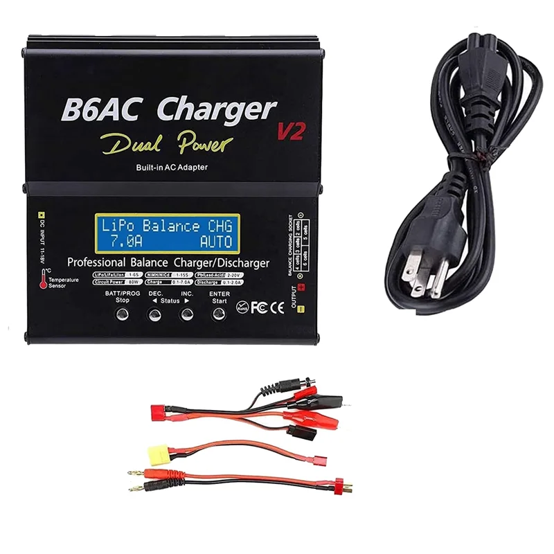 X59A_B6 Charger Black IMAX B6AC V2 80W 7A Smart Balance Charger