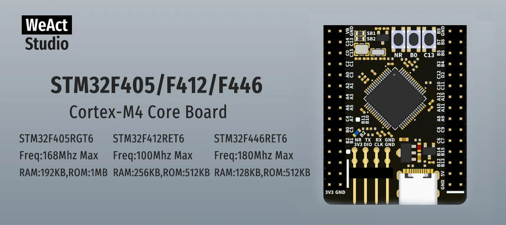 WeAct STM32F405RGT6 STM32F412RET6 STM32F446RET6 STM32F405 STM32F412 STM32F446 STM32F4 STM32 Core Board Demo Board Micropython