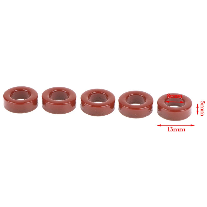 5pcs Carbonyl Iron Powder Cores High Frequency Inductor Core 4.9nH/N2 Ferrite Toroid Core Micro Magnetic Ring T50-2 13*7*5 Mm