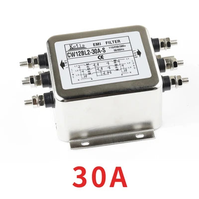 3 Phase AC DC EMI Filter Anti-interference Power Line Filter 380V for Linear Audio Amplifier Purification Socket