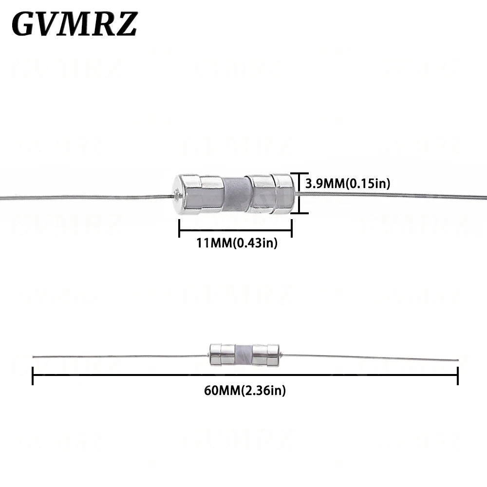 10PCS Quick Break 3.6X10MM Lead Wire Slow Blow Ceramic Fuse Tube 0.5A 1A 1.5A 2A 3A 3.15A 4A 5A 6.3A 8A 10A 15A 250V 3.6*10
