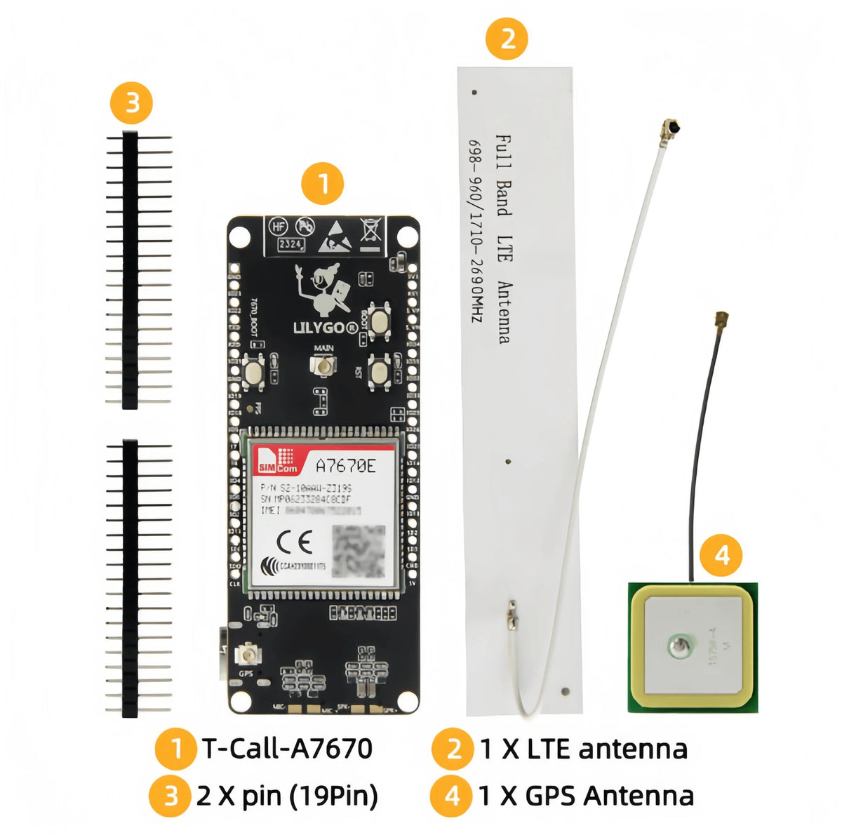 LILYGO® T-Call A7670 4G 2G ESP32 Development Board A7670E LTE GSM Module