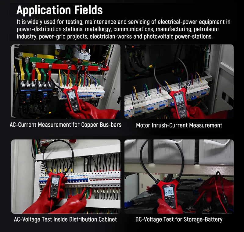 UNI-T UT281D Flexible Rogowski Coil Clamp Meter True RMS High Precision Max 6000A AC Current Measuring Instrument