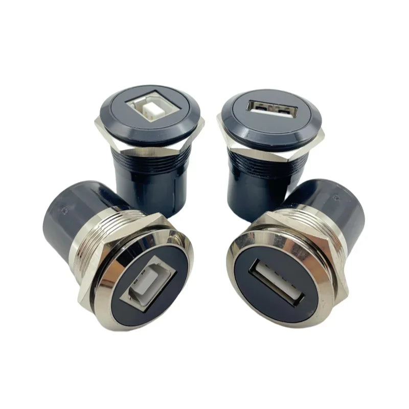 1PCS 22mmc Metal Round D-type Module B-USB USB-B B-A Printing Adapter Cabinet Fast