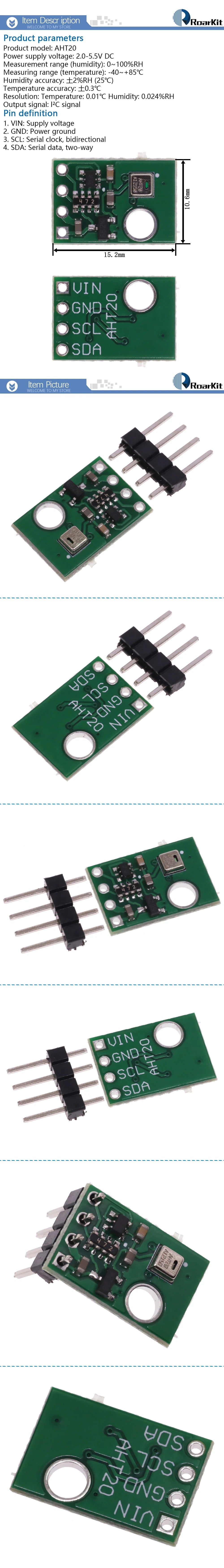 1/5/10PCS AHT10 AHT20 AHT21 High Precision Digital Temperature and Humidity Sensor Measurement Module I2C Communication SHT20