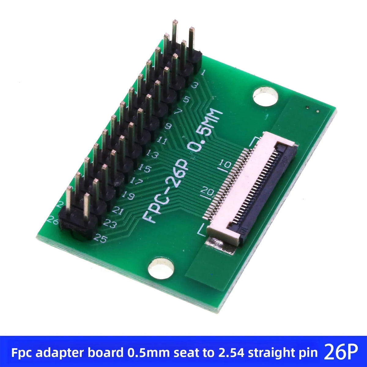 FPC/FFC Adapter Board with Soldered Pin Header, 0.5mm Connector to Straight 2.54mm Pin Header, Adapter Socket 4/6/12/24/40-80P