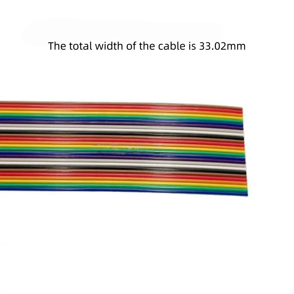 Rainbow Dupont Flat Ribbon Cable 1.27mm Pitch 1 Meter Length 6P‑64P Multi Pin Counts Compatible for FC Dupont Connector