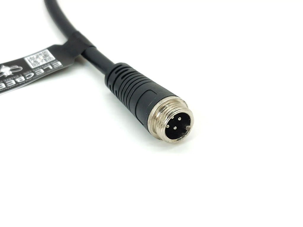 MINI DIN 6 Pin to GX12 4 Pin Straight Male Injection Cable, 22AWG PVC, 30cm, Black