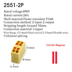 Wire Connectors Push-in Electrical Cable Terminal Block Multiple In Multiple Out Spliceable Mount On Din Rail With Fixing Hole