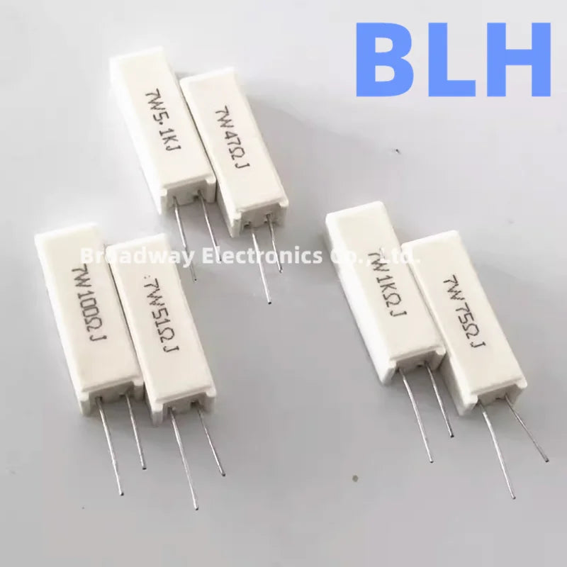 5PCS Vertical Cement Resistance SQM 7W 5% 15K 33K 47K 56K 68K 100K 8.2K ohm Ceramic resistor