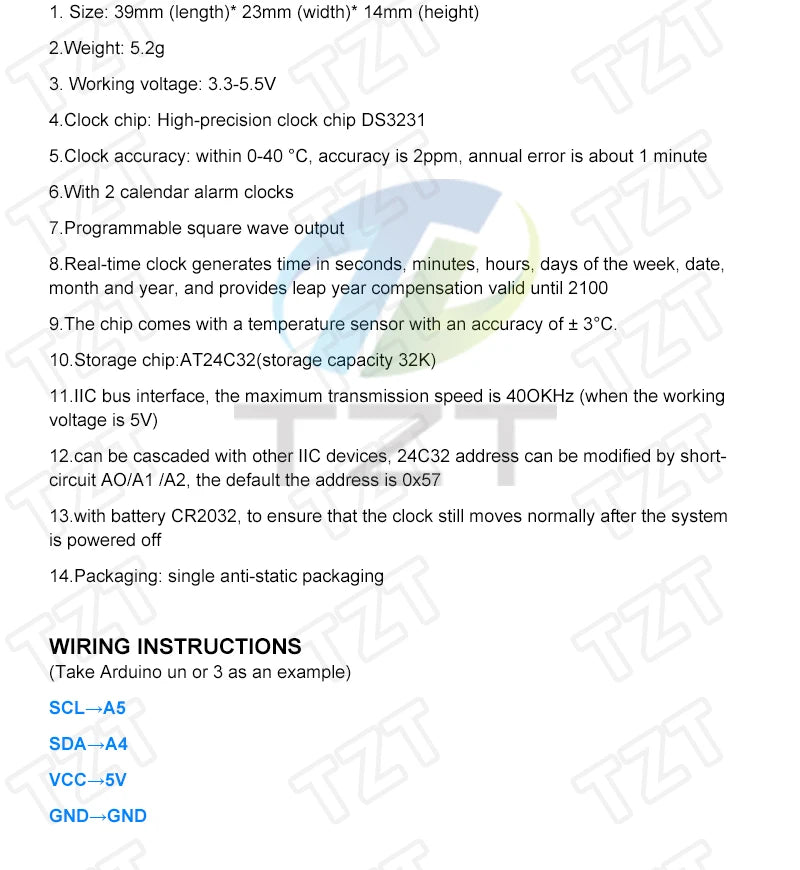 DS1302 DS1307 DS3231 AT24C32 IIC Module Precision Clock Module DS3231SN Memory Module Real Time Module 3.3V 5V For Raspberry Pi