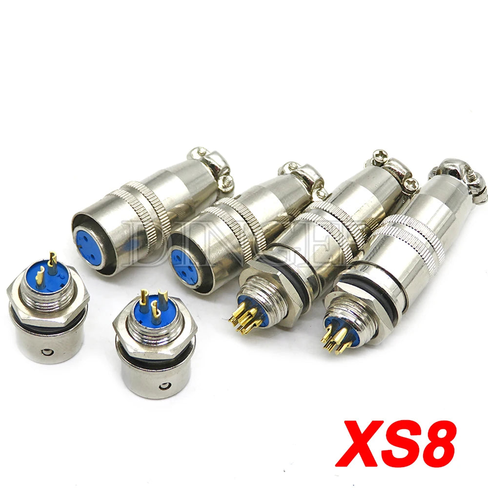 XS8 XS9 XS10 XS12 Aviation connector push-pull circular quick connector 2PIN ~ 6PIN Gold plated contact Male and Female plug